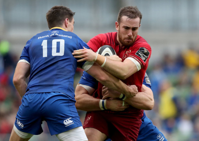 JJ Hanrahan tackled by Johnny Sexton