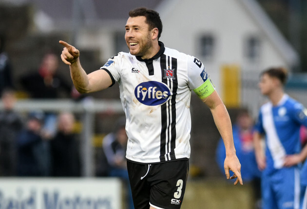 Brian Gartland celebrates scoring his sides first goal