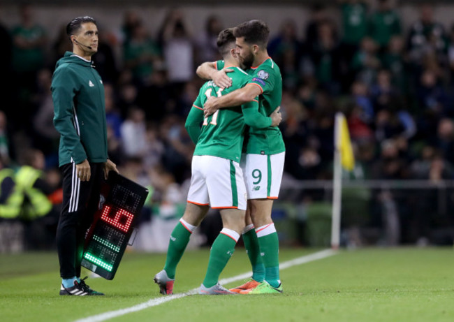 Sean Maguire makes his debut coming on for Shane Long