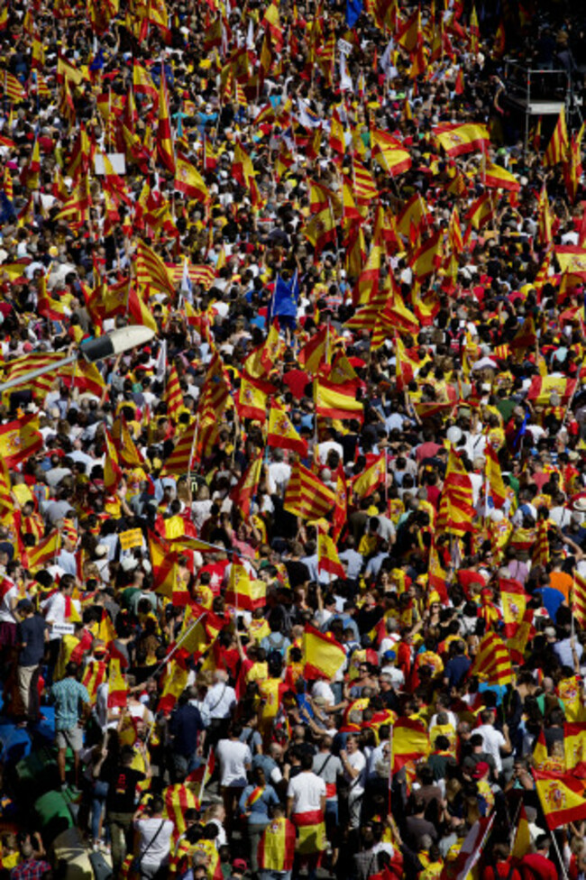 Spain: Pro-Unity Rally against Catalonian Independence