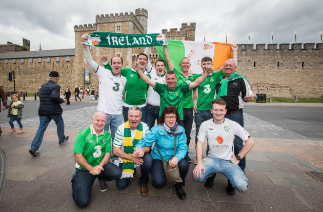 Ireland fans from Kildare and Offaly