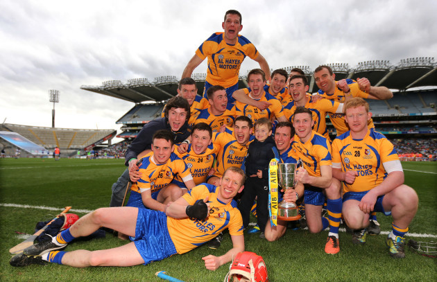 Portumna players celebrate with the cup