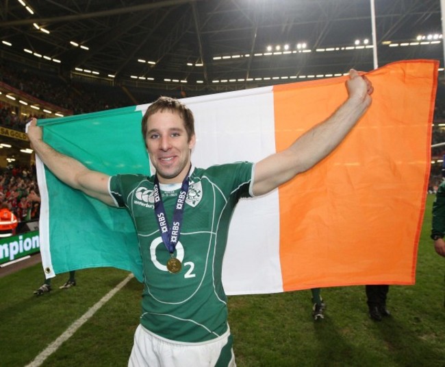 Tomas O'Leary celebrates