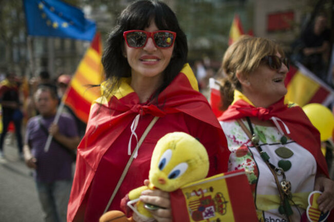 Spain: Pro Unity Demonstration on Spain's National Day