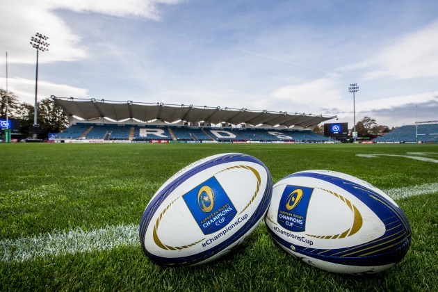 A general view of Champions Cup match balls at the RDS