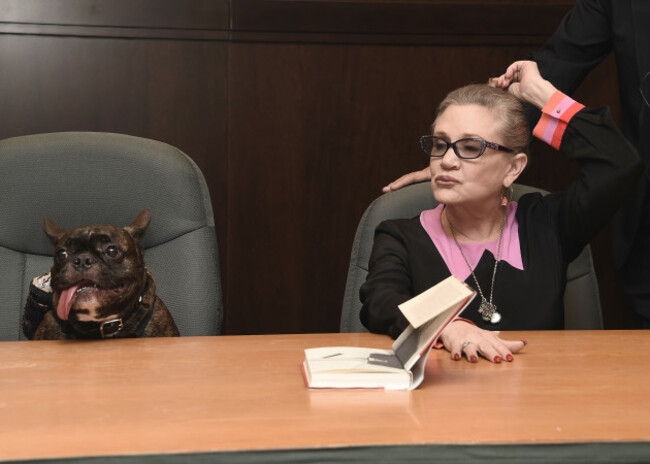 Carrie Fisher Signs Her Book The Princess Diarist at Barnes & Noble at The Grove