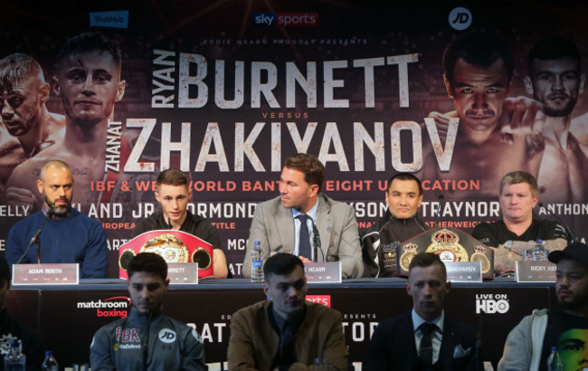 Adam Booth, Ryan Burnett, Eddie Hearn, Zhanat Zhakiyanov and Ricky Hatton