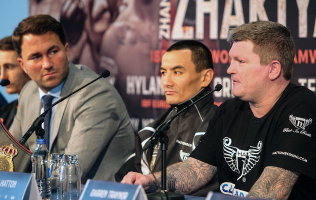 Eddie Hearn, Ricky Hatton and Zhanat Zhakiyanov