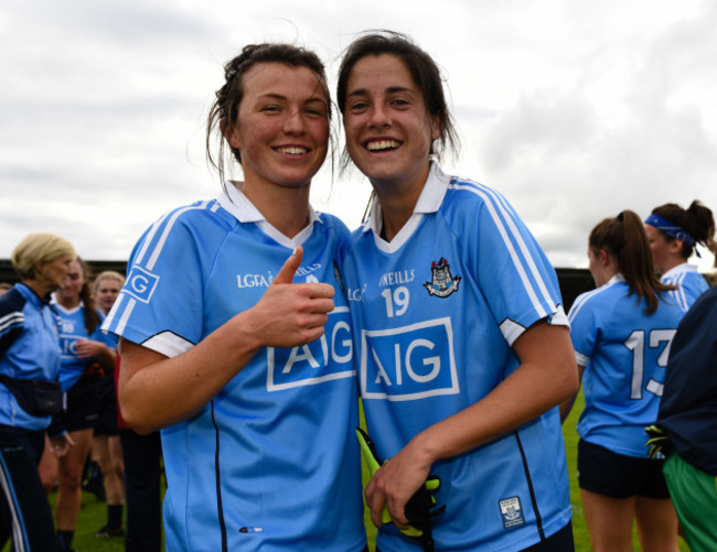 Leah Caffrey and Molly Lamb celebrate