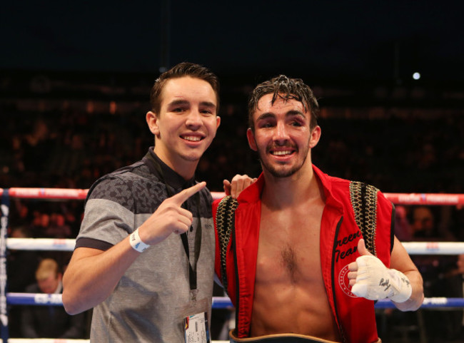 Jamie Conlan celebrates winning with brother Michael Conlan