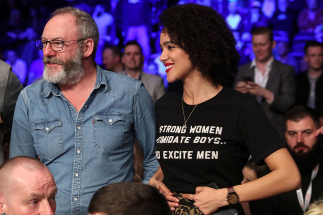 Liam Cunningham and Nathalie Emmanuel at the event