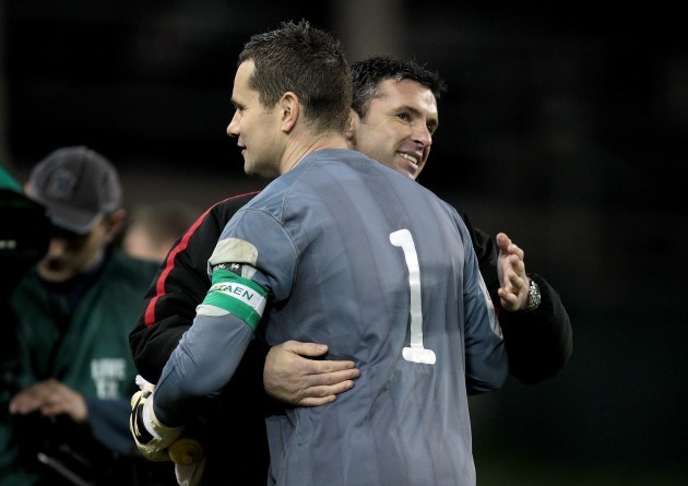 Shay Given with manager Gary Speed