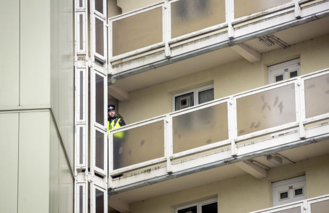 Baby falls from window