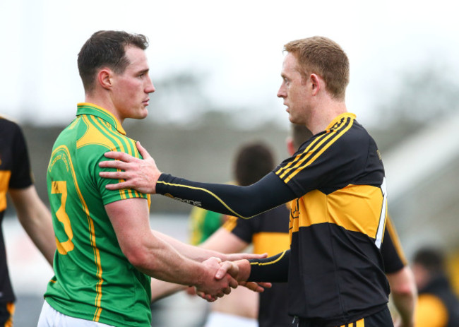 Colm Cooper shakes hands with Mark Griffin