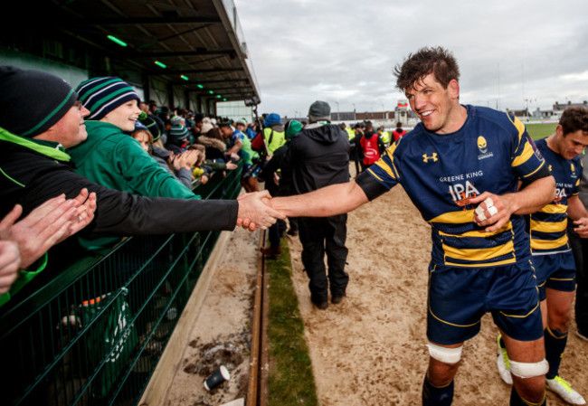 Donncha O'Callaghan with Connacht fans after the game