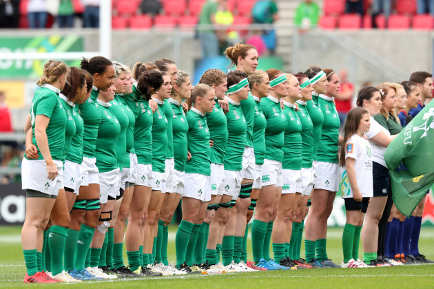 Ireland stand for the anthems