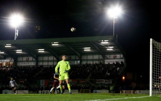 Patrick McEleney lobs the ball over Conor Winn