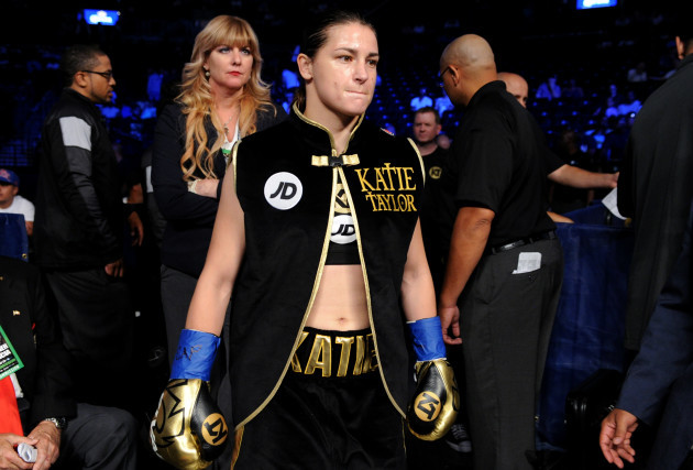 Katie Taylor makes her way to the ring