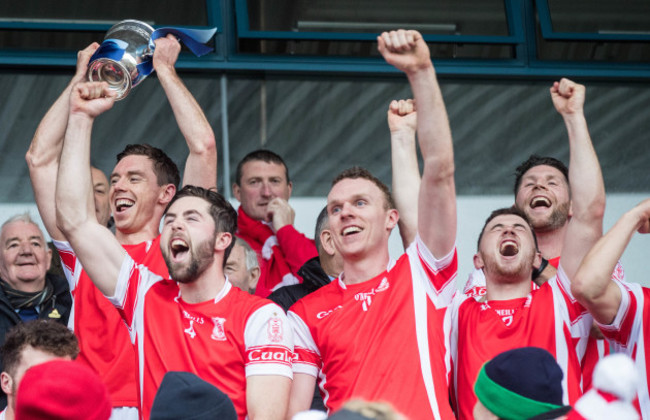 Cuala celebrate with the trophy