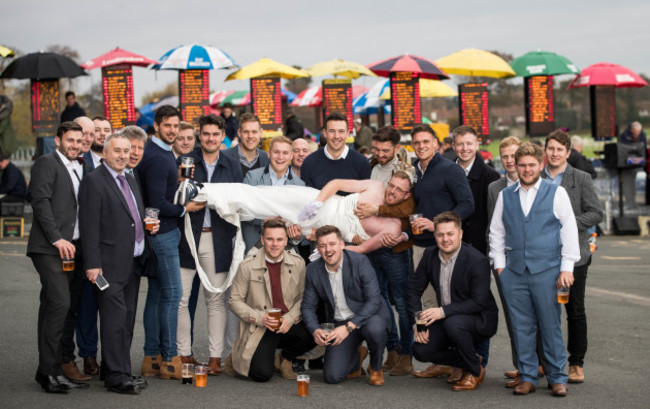 Sean O'Sullivan from Huddersfield on his stags with his friends