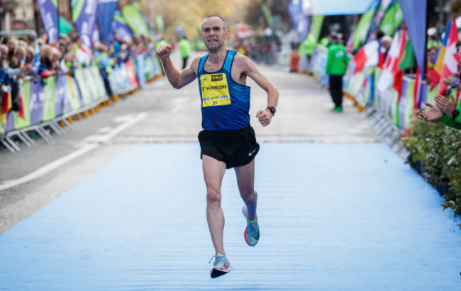 Gary O'Hanlon crosses the line to be the second Irish finisher