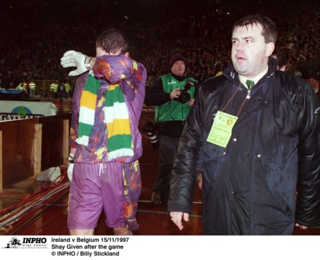 Shay Given Ireland v Belgium 15/11/1997