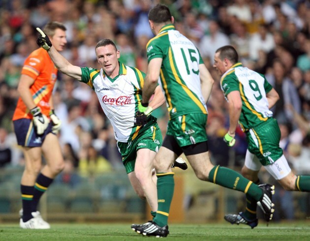 Leighton Glynn celebrates scoring a goal