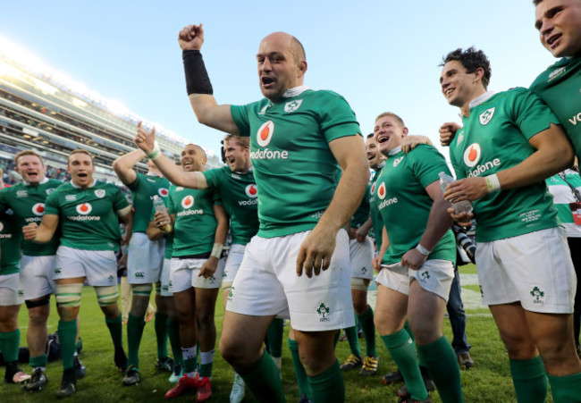 Rory Best celebrates winning