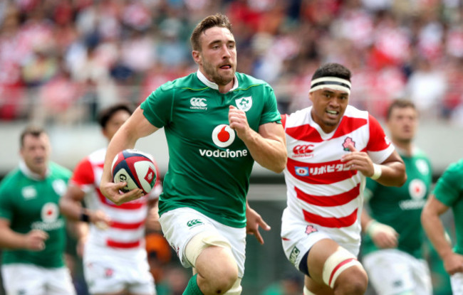 Jack Conan breaks free to score the fifth try of the game