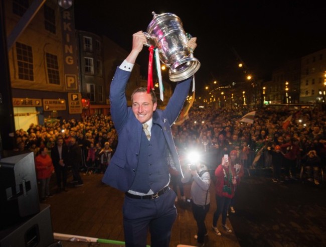 Achille Campion lifts the trophy