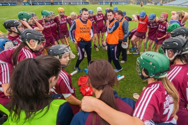 The Galway team huddle