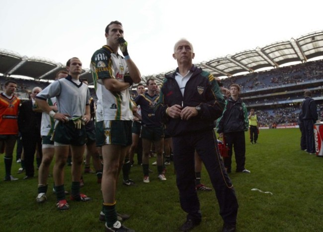 Joe Bergin and manager Sean Boylan at the end of the game