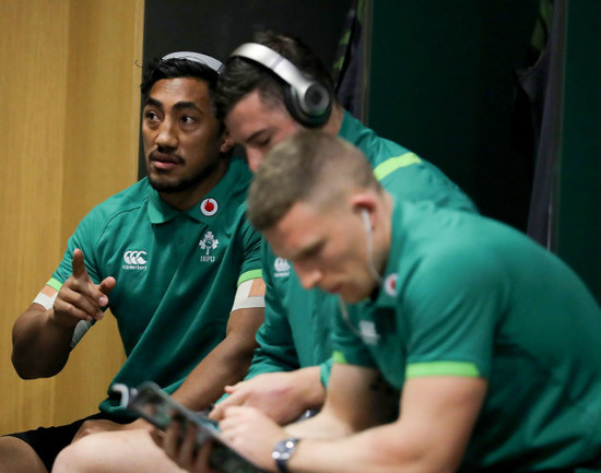 Bundee Aki in the dressing room ahead of the game