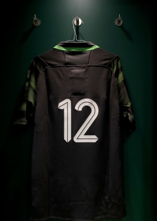 A view of Bundee Aki's jersey in the dressing room