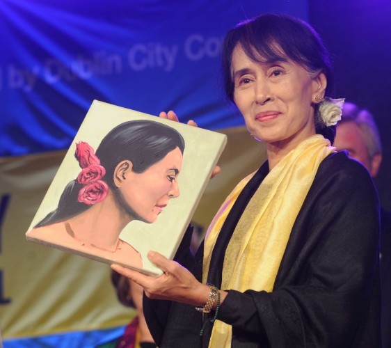 File Photo Nobel Peace Prize winner Aung San Suu Kyi could become the first person to be stripped of the freedom of Dublin city.