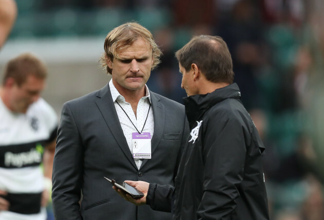 Barbarian’s head coach Robbie Deans with Scott Robertson