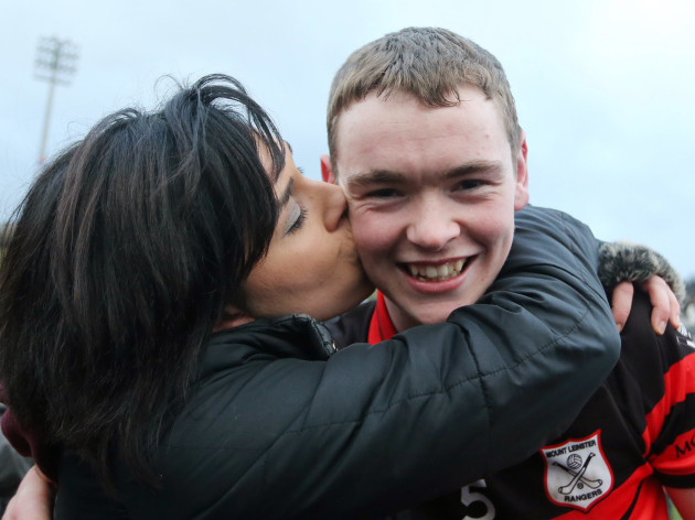 Diarmuid Byrne is congratulated by his sister Roisin