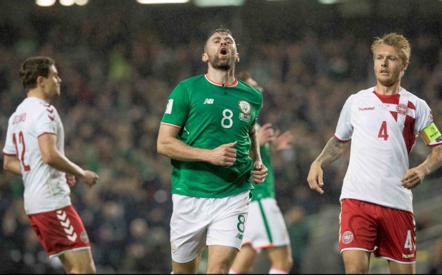 Daryl Murphy reacts after coming close with a flick on goal