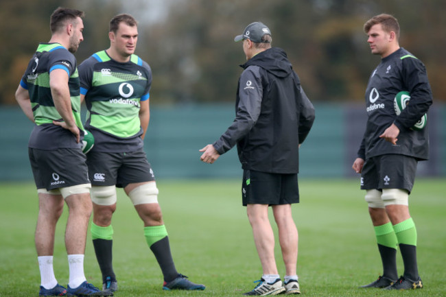 Jack Conan and Rhys Ruddock with Joe Schmidt and Jordi Murphy