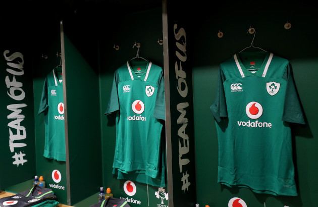 A view of the Ireland dressing room ahead of the game
