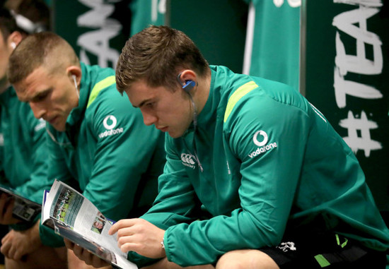 Luke McGrath in the dressing room ahead of the game