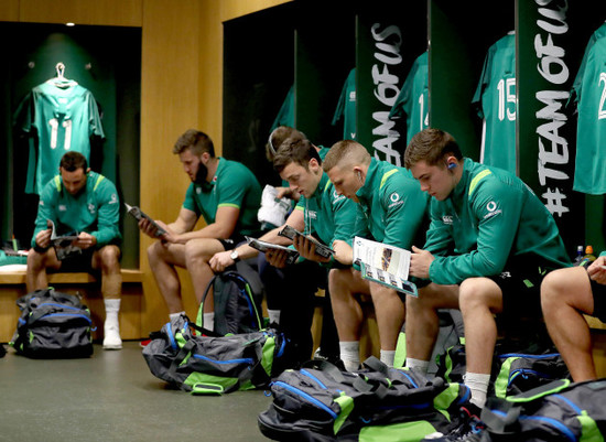 Stuart McCloskey, Chris Farrell, Darren Sweetnam, Andrew Conway, Luke McGrath and Ian Keatley