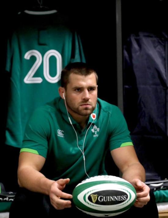 CJ Stander in the dressing room ahead of the game