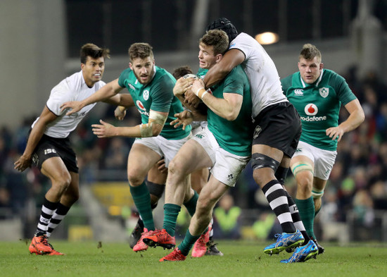 Chris Farrell tackled by Dominiko Waqaniburotu