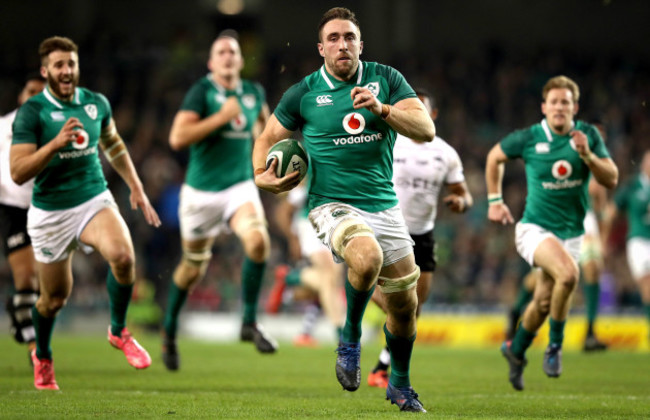 Jack Conan breaks free on his way to scoring their third try