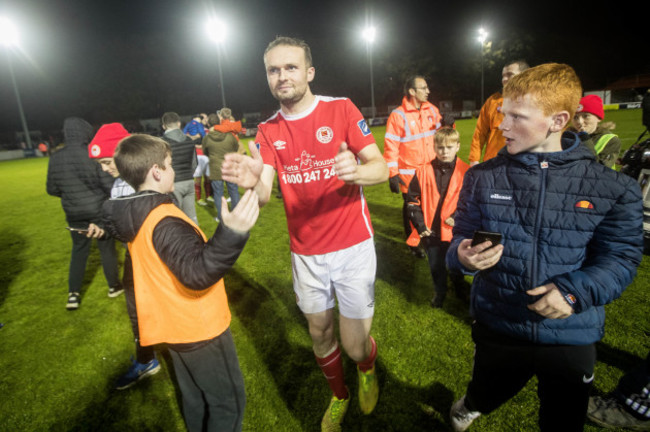 Conan Byrne celebrates after the game