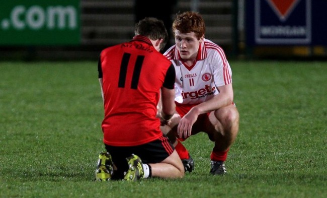 Ben O'Reilly consoled Peter Harte