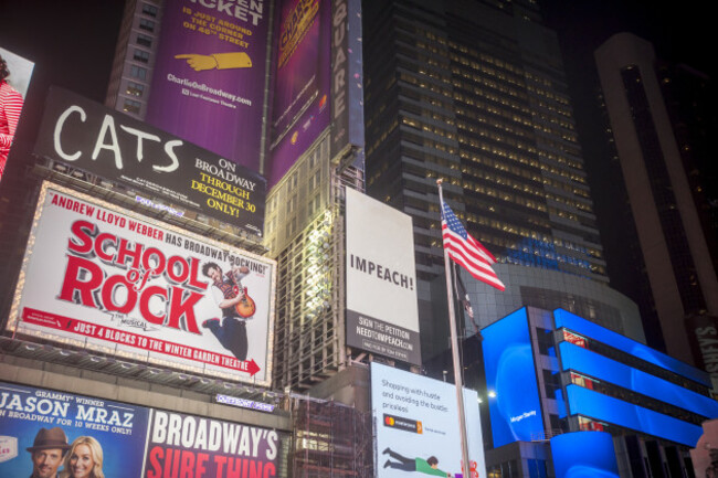 NY: Impeach Trump advertisements in Times Square in New York