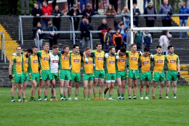 Corofin team during the national anthem