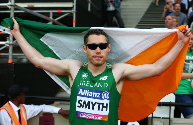 Jason Smyth celebrates winning the final